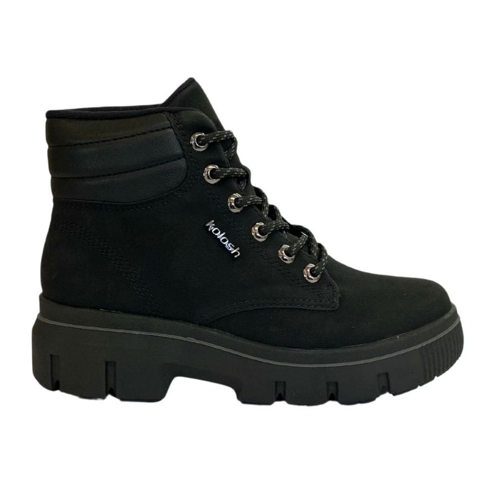Bota Coturno Kolosh C3371 Feminino Preto cano baixo