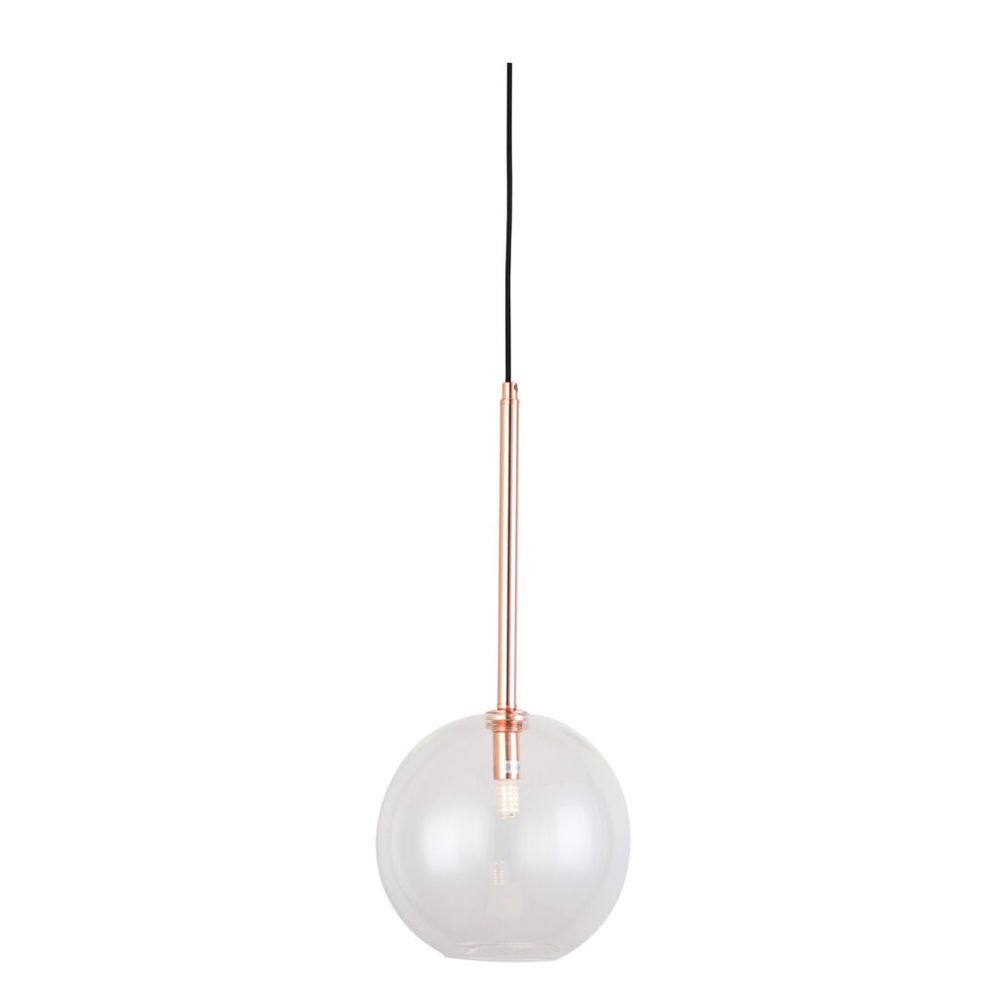 Pendente Posh Ø20cmx45 - Rose Gold E Vidro Transparente