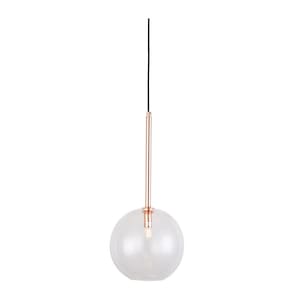 Pendente Posh Ø20cmx45 - Rose Gold E Vidro Transparente
