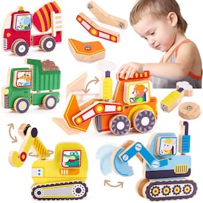 Caminhão de construção Take Apart Toy Shahaland Wooden 3-5 anos