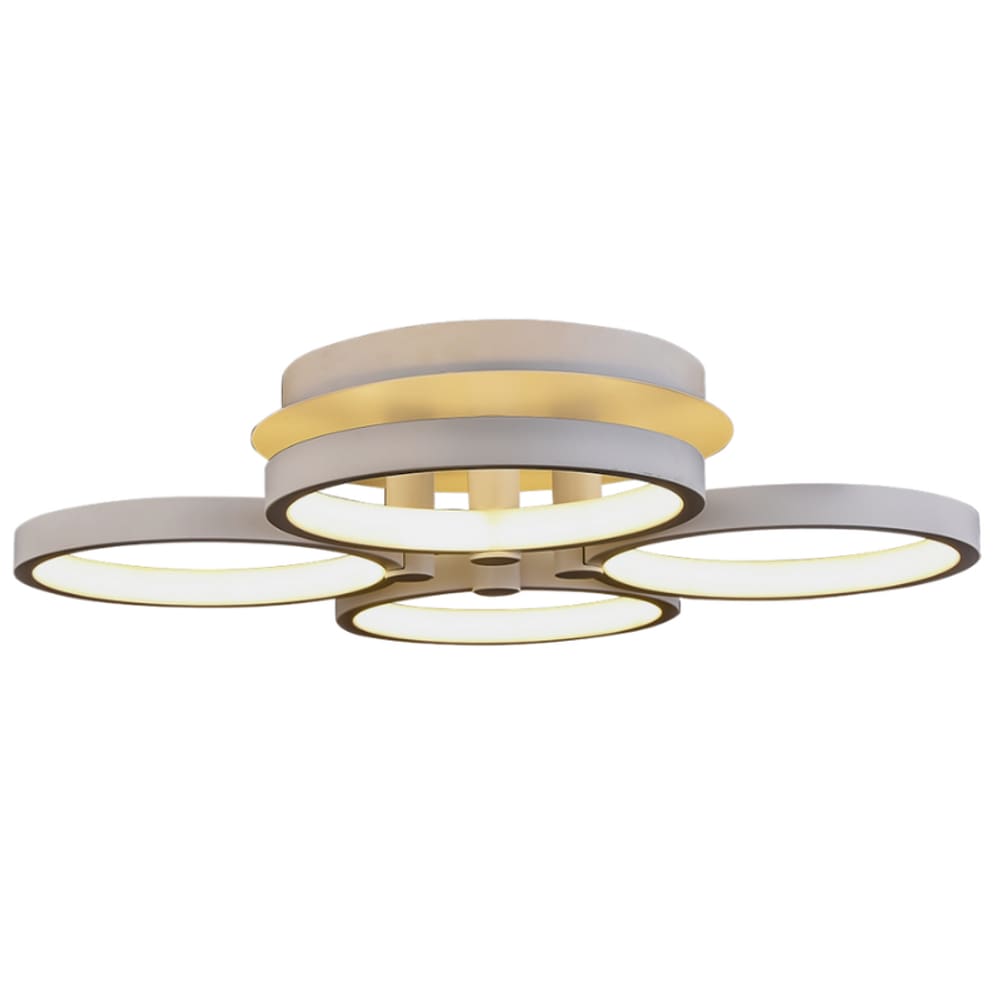 Luminária Quatro Círculos Geometric LED Dimerizável 634C Bivolt 40W Cromado