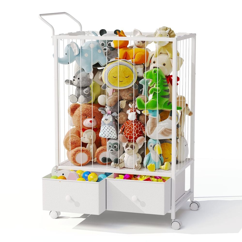 Organizador de armazenamento de brinquedos BBLIKE Large Stuffed Bicho 176L branco