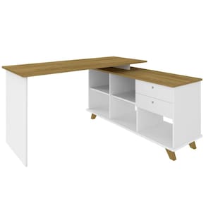 Mesa Escrivaninha 2 Gavetas com Nichos em L Golden