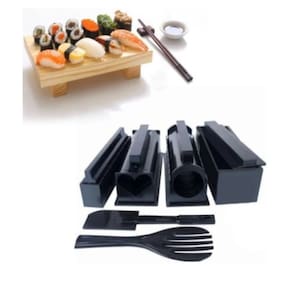 Kit Sushi Molde Rolete 11 Pecas Faca Rolo Preparador Arroz Completo