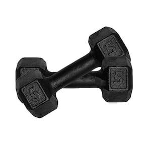 Kit 2 Halter Sextavado Pintado 5Kg Academia Treino Ferro
