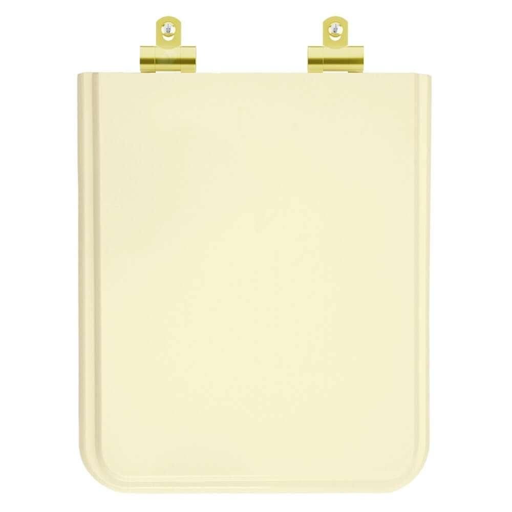 Assento Sanitário Poliester Soft Close Square Bone (Bege Claro) para vaso Incepa com Ferragem Dourada