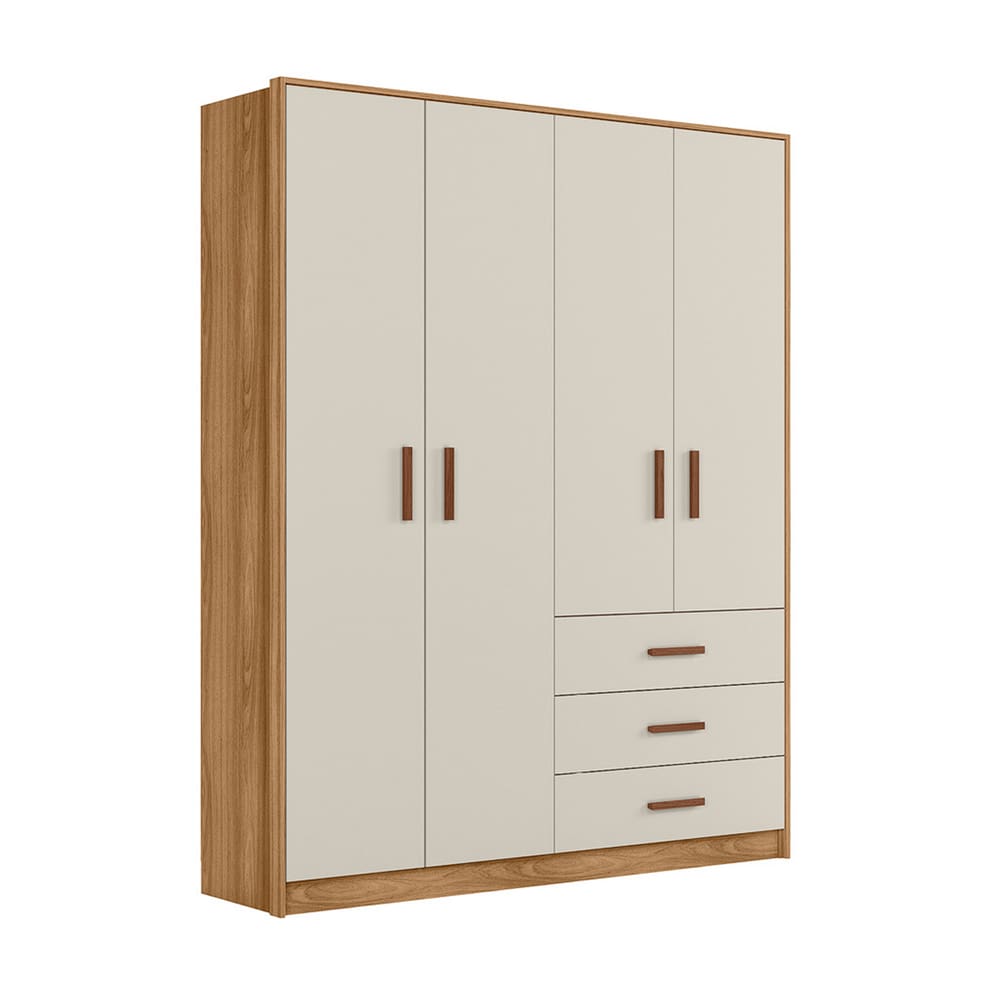 Guarda Roupa Roupeiro Pérola com 4 Portas Branco - Peternella Móveis