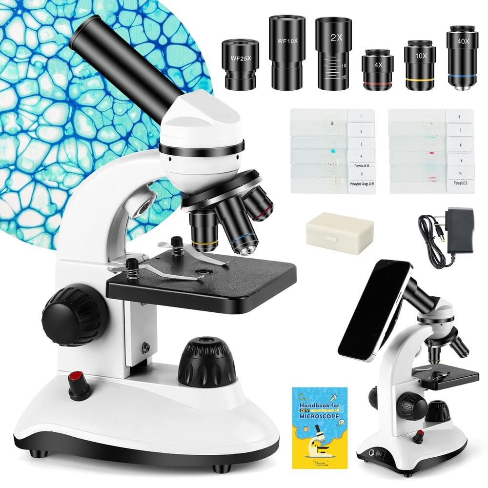 Microscópio YOUNG FUTURE 40-2000X HD para adultos/crianças com acc