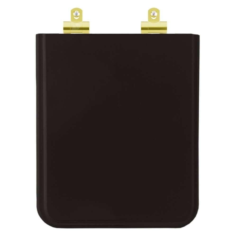 Assento Sanitário Poliester Soft Close Square Preto para vaso Incepa com Ferragem Dourada