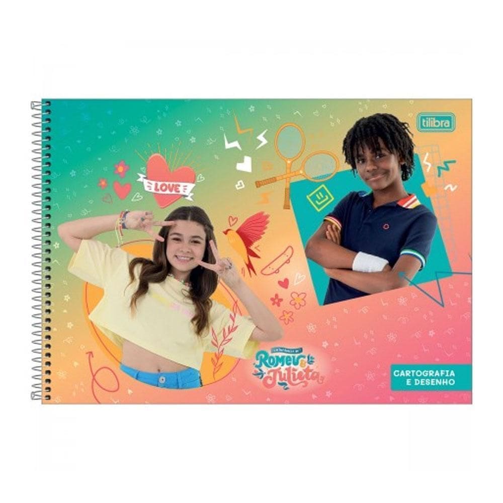 Caderno Cartográfia 80Fl Romeu E Julieta Love Sbt Tilibra