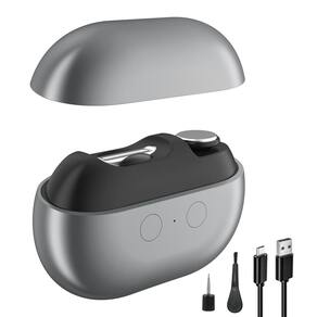 Cortador de unhas elétrico Blessource 2 em 1 com luz LED cinza/branca