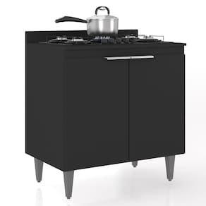 Balcão de Cozinha Para Cooktop 80cm Pérola Z34 Preto - Mpozenato