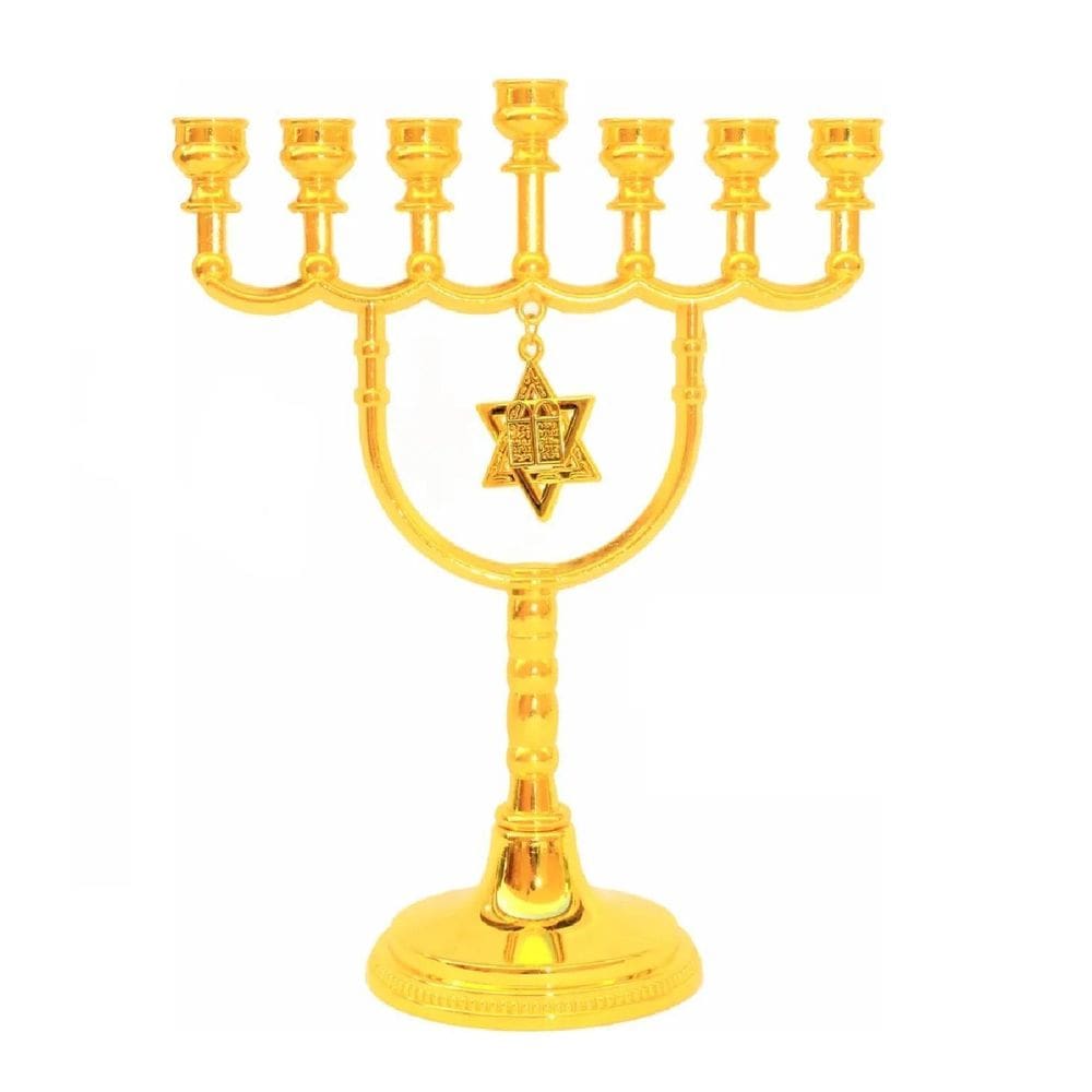 Candelabro Sete Pontas - Menora 17Cm -  De Israel