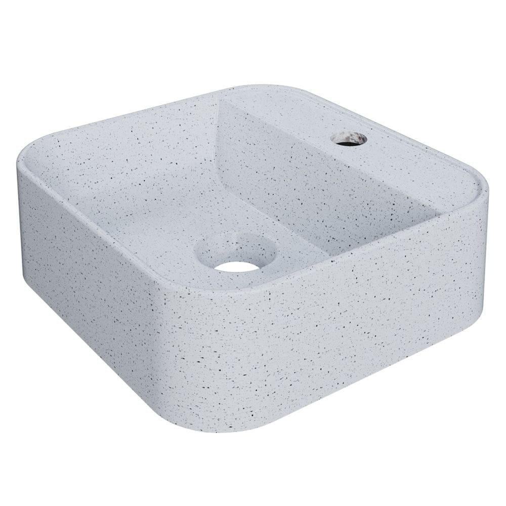 Cuba Pia Para Banheiro Quadrada 32cm Ágata C08 Branco Granit - Mpozenato