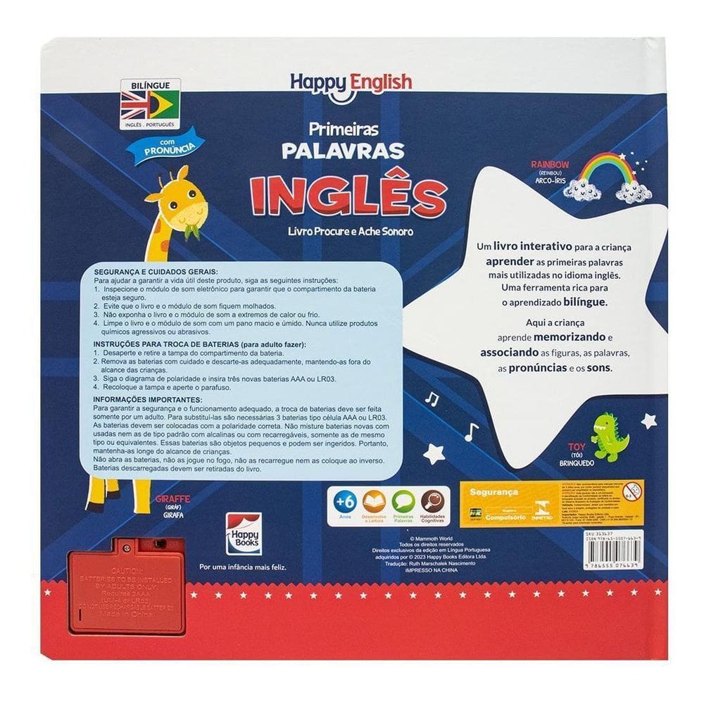 Livro Sonoro - Primeiras Palavras Inglês