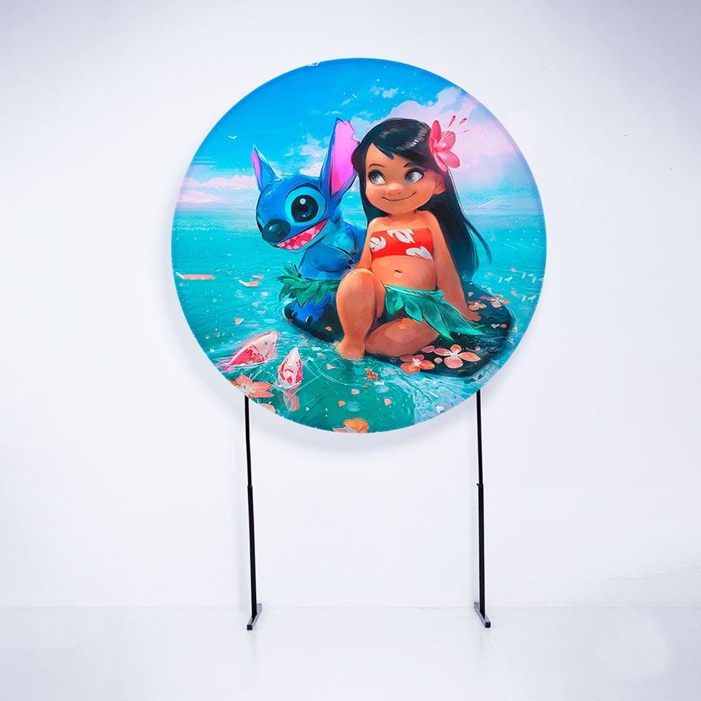Painel Decorativo para Festa 1,80x1,80 metros Vesti Fácil com Elástico Lilo & Stitch - Fera Print