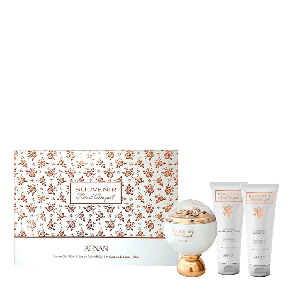 Kit Afnan Floral Bouquet Eau de Parfum 100ml + Shower Gel 100ml + Body Lotion 100ml