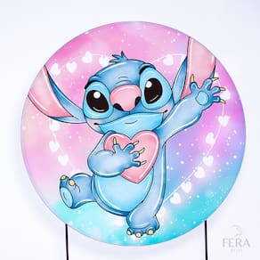 Painel Decorativo para Festa 1,50x1,50 metros Vesti Fácil com Elástico Lilo & Stitch - Fera Print