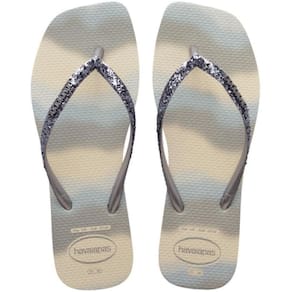 Chinelo Havaianas Slim Square Glitter Party Feminino - Prata