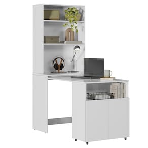 Mesa Escrivaninha Bancada de Estudos Para Quarto Salt Branco Z06 - Mpozenato