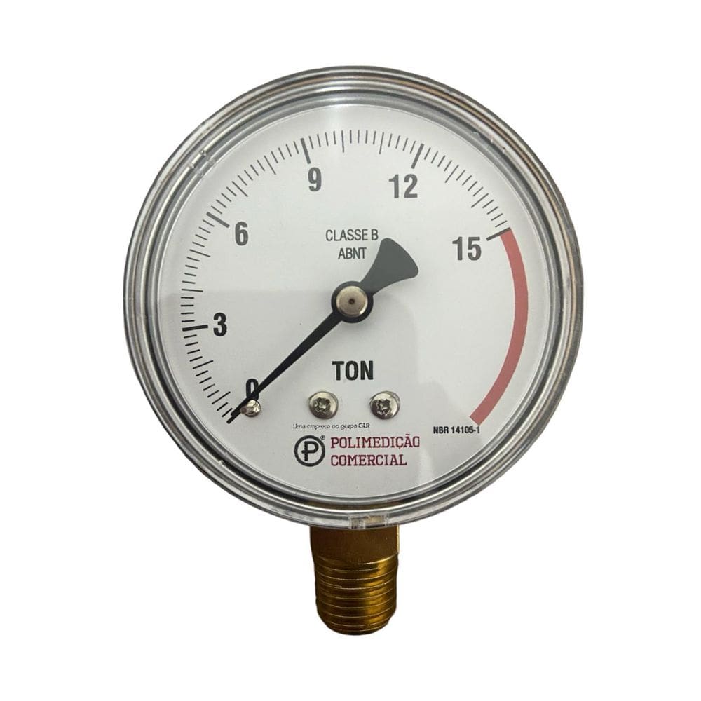 Manômetro Pressão Visor 63 Mm Faixa 0- 15 Ton 1/4 Npt