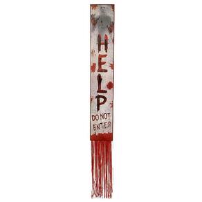 Faixa Vertical Help Do Not Enter Decorativa Halloween