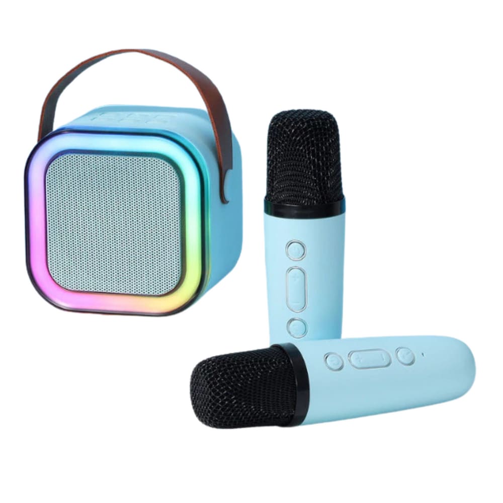 Microfone Karaoke Bluetooth 2 Microfones Sem Fio Portátil