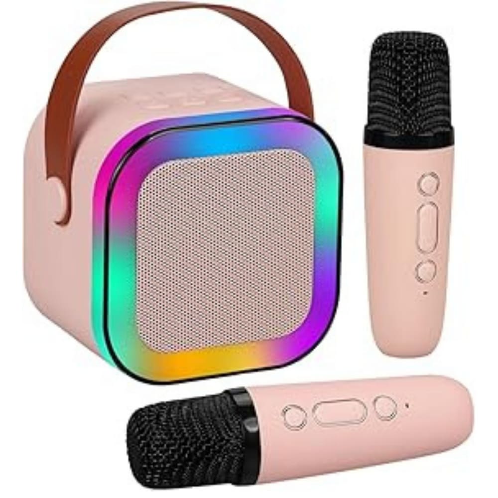 Microfone Karaoke Bluetooth 2 Microfones Sem Fio Portátil