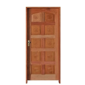 Porta Torneada 10 Bicos 82 X 2.10 Batente Misto 14 Cm Fechadura Externa Lado Direito - Rodam