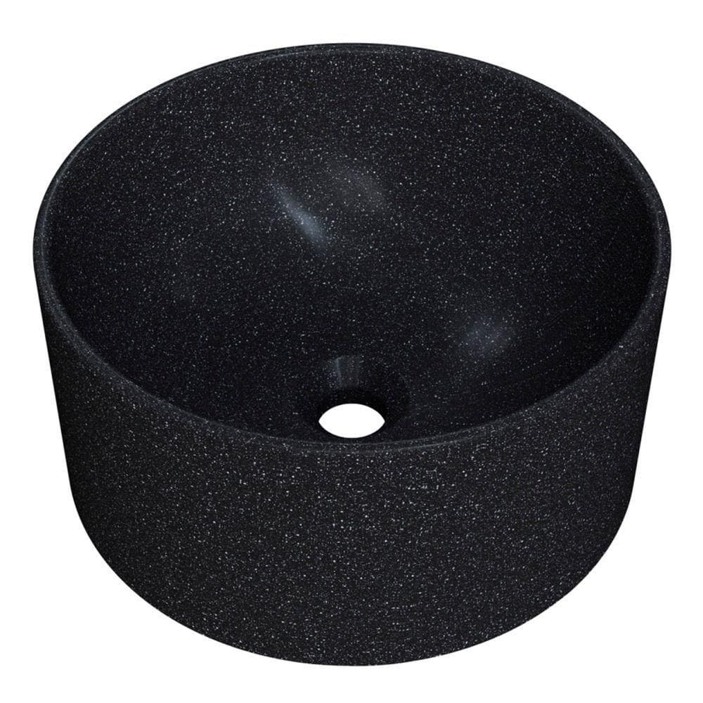 Cuba Pia Para Banheiro Redonda 26cm Celine C08 Preto Granit Mpozenato