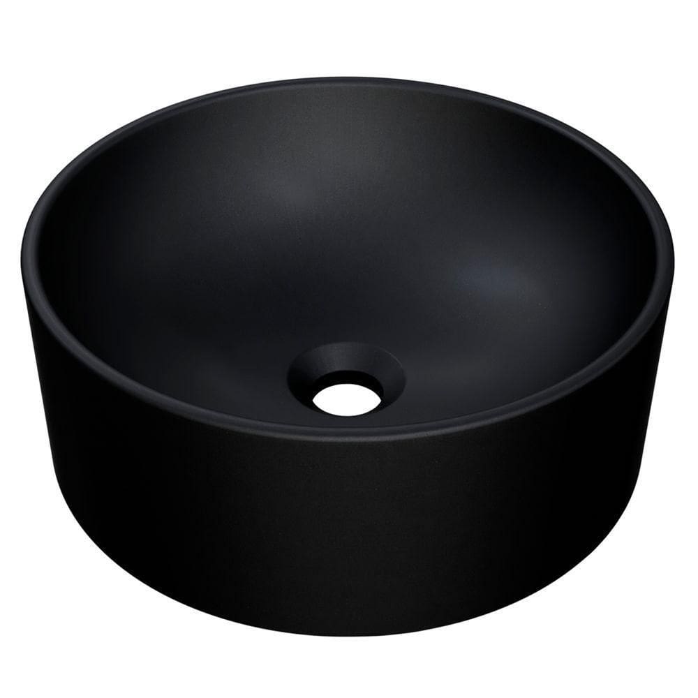 Cuba Pia Para Banheiro Redonda 34cm Sara C08 Preto Mpozenato