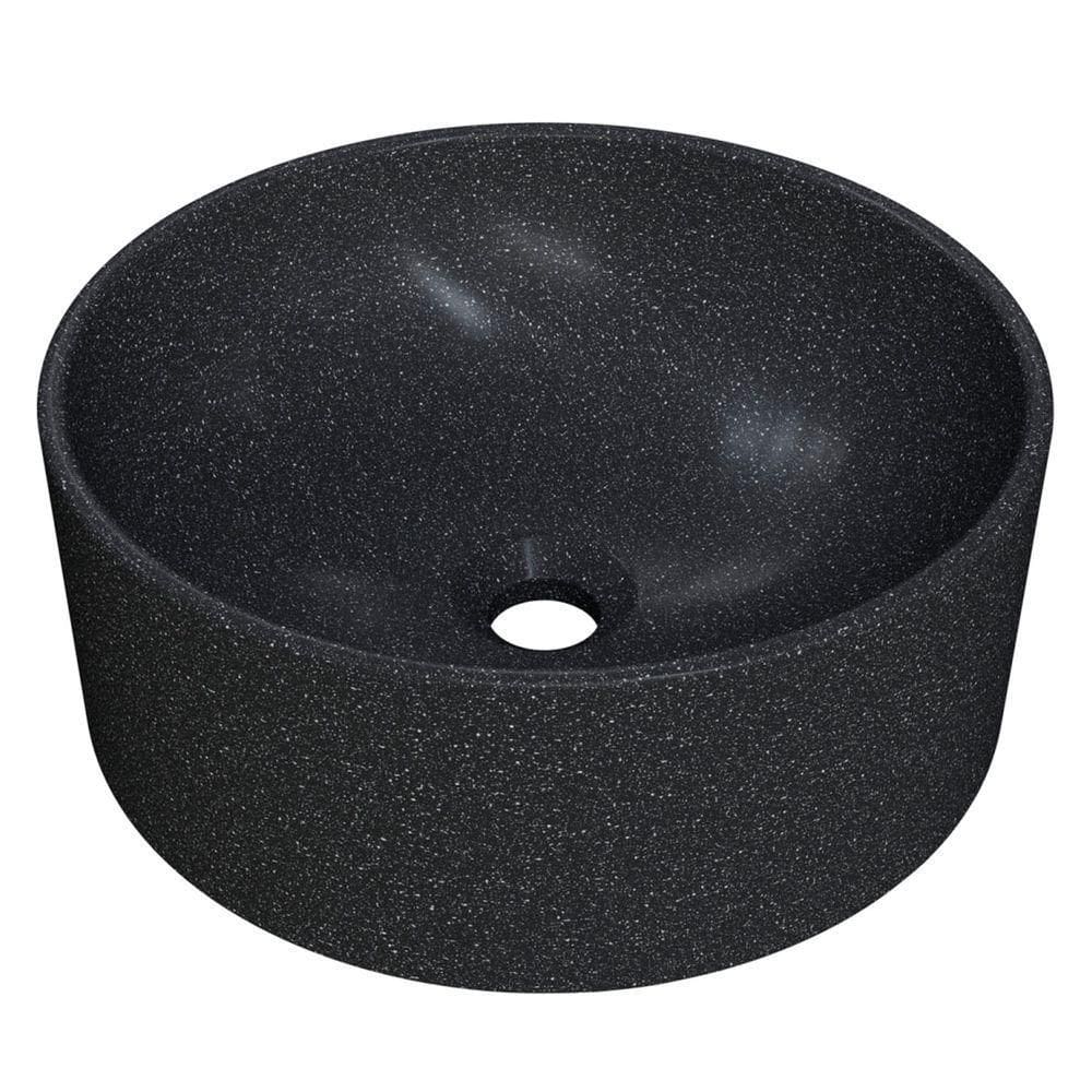 Cuba Pia Para Banheiro Redonda 34cm Sara C08 Preto Granit Mpozenato