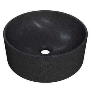 Cuba Pia Para Banheiro Redonda 34cm Sara C08 Preto Granit Mpozenato