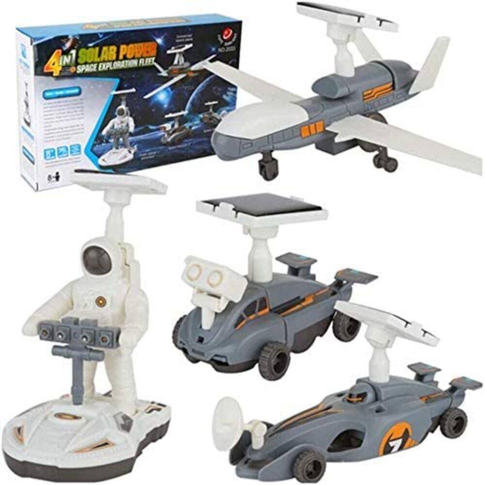 Kit Robo Solar 4 Em 1 Educativo Multiformas Astronauta Aviao Robotica Lunar
