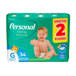 Fralda Personal Baby Protect & Sec Tamanho G Leve 34 Pague 32 Fraldas Descartáveis
