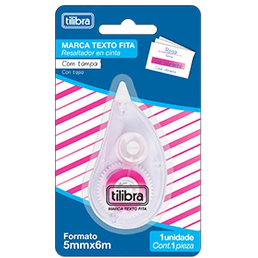 Caneta Marca Texto Fita Rosa Neon 5mmx6m - Tilibra