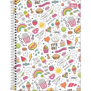 Caderno Espiral Grande Universitário D+ 16 Matérias Feminino/Masculino 320 Folhas Capa Dura - Tilibra