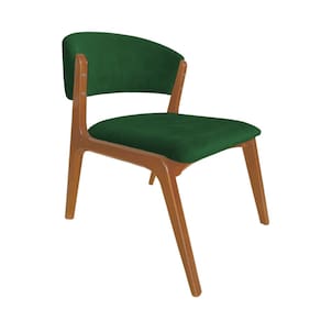 Cadeira Kethellen Premium Madeira Maciça Cerejeira Veludo Verde