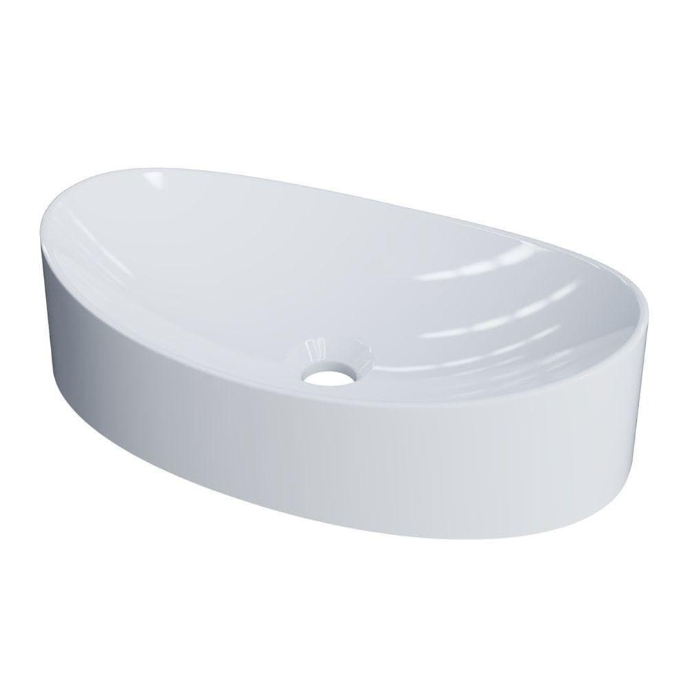 Cuba Pia Para Banheiro Oval Canoa 46cm Tânia C08 Branco Mpozenato