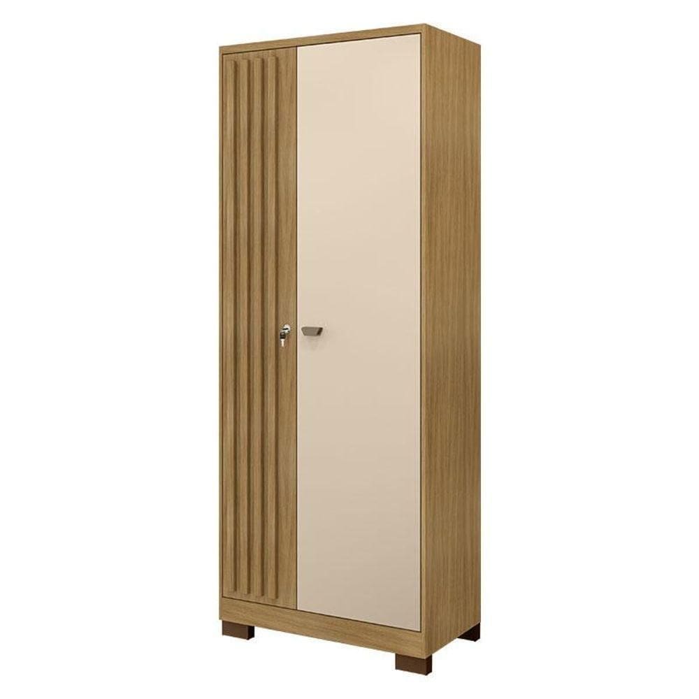 Armário Multiuso Versatile 2 Portas Com Chave Carvalho Americano Off White - Incorplac