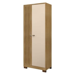 Armário Multiuso Versatile 2 Portas Com Chave Carvalho Americano Off White - Incorplac