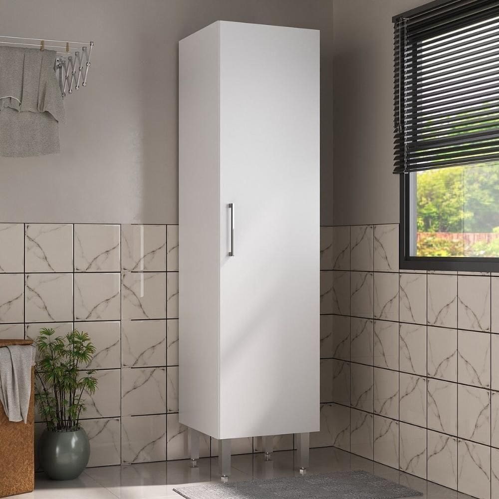 Armário De Lavanderia Multiuso Com 1 Porta 45cm Multimóveis Cr30040 Branco