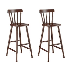 Kit 2 Banquetas Altas De Madeira Maciça Para Sala De Jantar-bar Multimóveis Cr50116 Castanho