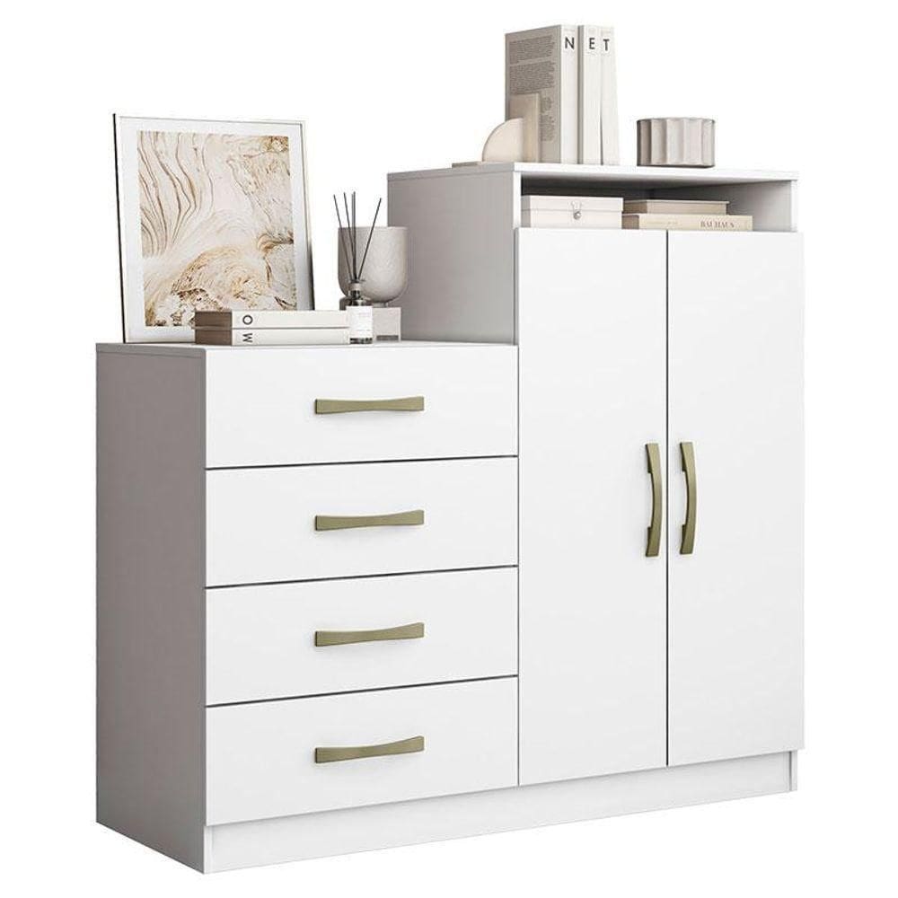 Cômoda Sapateira Londres 2004142 Branco Brilho - Aramóveis