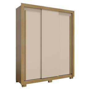 Guarda Roupa Solteiro Nevoa Flex 3 Portas De Correr Carvalho Americano Off White - Incorplac
