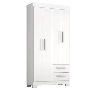 Guarda Roupas Solteiro 4 Portas 2 Gavetas Malta Branco Flex Notável