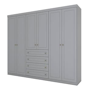 Guarda Roupa Casal Nova York 6 Portas Cinza - Henn
