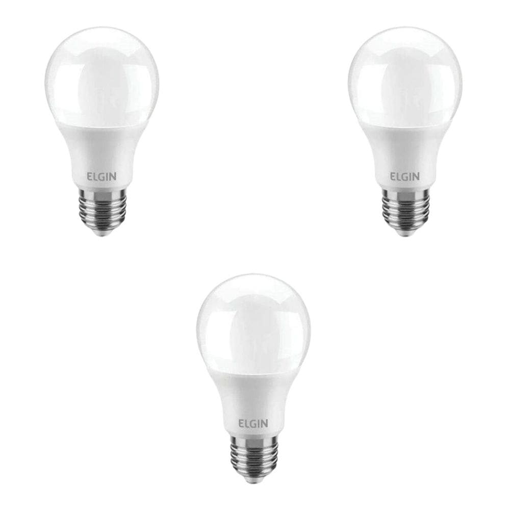 Kit 3 Lâmpadas Bulbo Led Elgin 48Bled2f15yu A60 15W 6500K