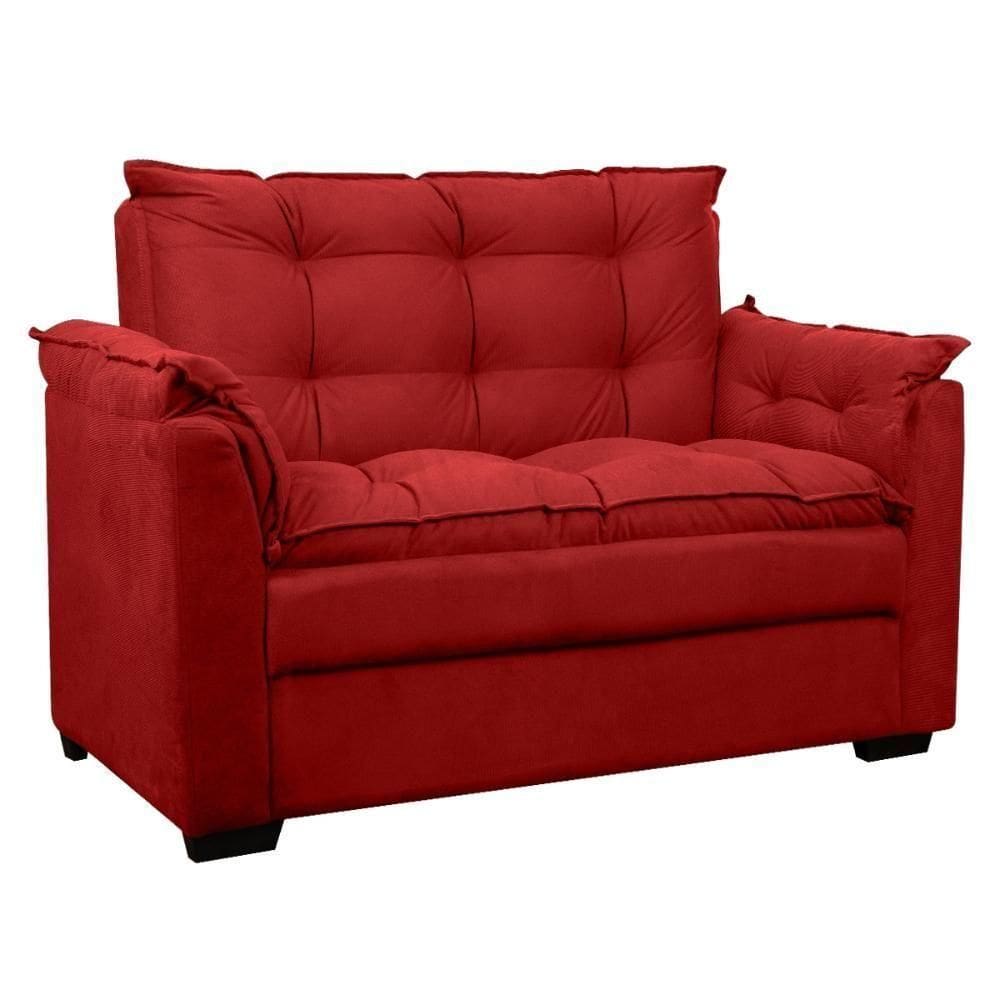 Sofá Confortável 1,40 Pequeno Compacto Small Vermelho