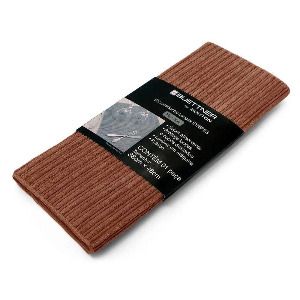 Escorredor De Louça Buettner Microfibra 80% Poliéster-20% Poliamida Cooking Stripes 38cm X 48cm Khaki